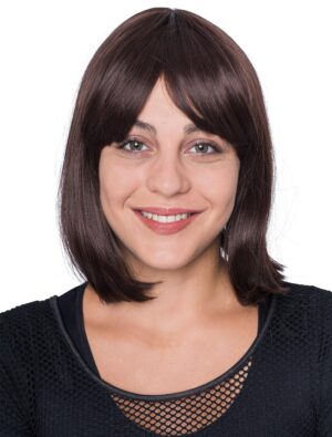 Kostümzubehör Kostümzubehör Perücke Bob mit Bangs braun one size
