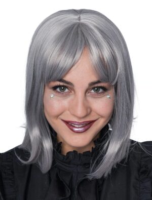 Kostümzubehör Kostümzubehör Perücke Bob mit Bangs grau one size