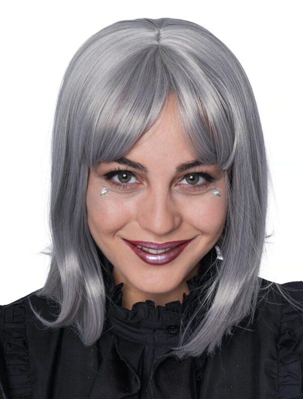 Kostümzubehör Kostümzubehör Perücke Bob mit Bangs grau one size