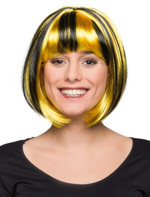 Kostümzubehör Kostümzubehör Perücke Bob schwarz/gelb one size