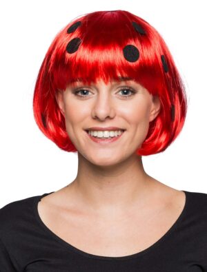 Kostümzubehör Kostümzubehör Perücke Bob schwarz/rot one size
