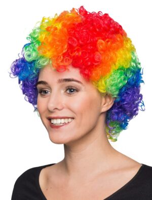 Kostümzubehör Kostümzubehör Perücke Clown Locken rainbow one size