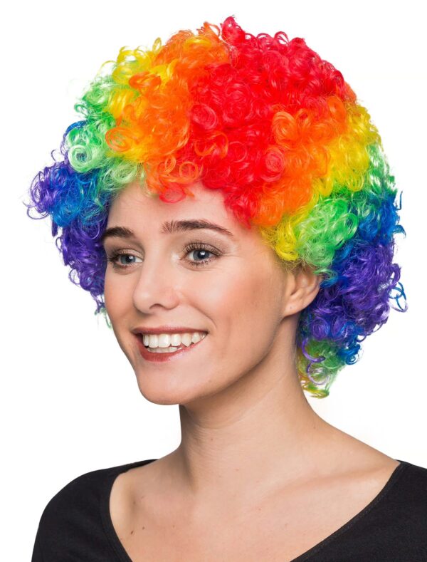 Kostümzubehör Kostümzubehör Perücke Clown Locken rainbow one size