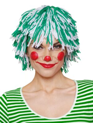 Kostümzubehör Kostümzubehör Perücke Clown Wolle grün/weiß