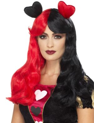 Kostümzubehör Kostümzubehör Perücke Cosplay rot/schwarz mit Herzen