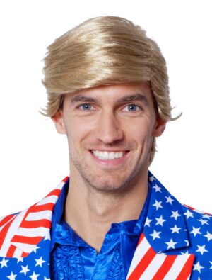 Kostümzubehör Kostümzubehör Perücke Donald kurz glatt Föhnfrisur blond