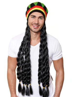 Kostümzubehör Kostümzubehör Perücke Dreadlocks mit Mütze Farbe: schwarz