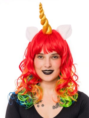 Kostümzubehör Kostümzubehör Perücke Einhorn bunt Farbe: bunt