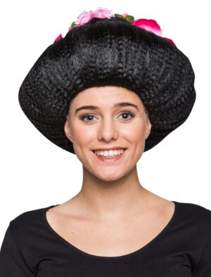 Kostümzubehör Kostümzubehör Perücke Geisha mit Blumen schwarz