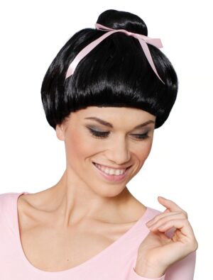 Kostümzubehör Kostümzubehör Perücke Geisha mit Schleife schwarz