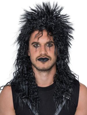 Kostümzubehör Kostümzubehör Perücke Heavy Metal lang Stachelfrisur schwarz one size