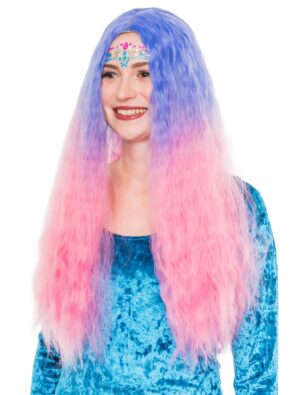Kostümzubehör Kostümzubehör Perücke Langhaar blau/pink
