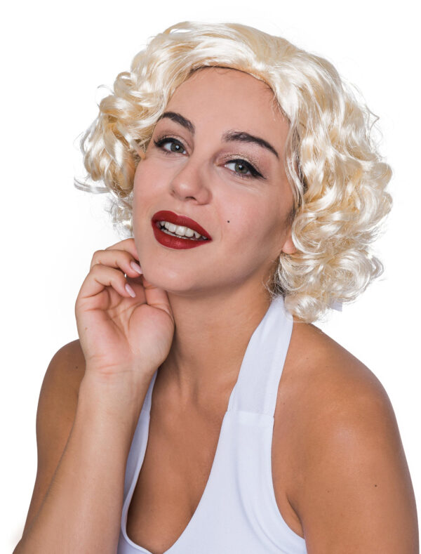 Kostümzubehör Kostümzubehör Perücke Marylin kurz lockig  hellblond one size