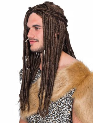 Kostümzubehör Kostümzubehör Perücke Pirat mit Dreadlocks braun one size