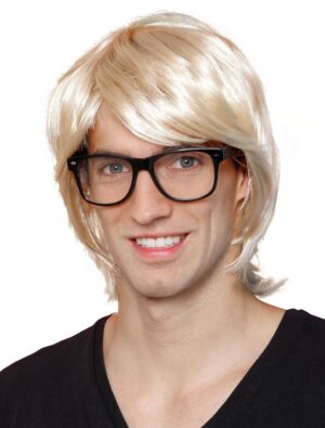 Kostümzubehör Kostümzubehör Perücke Prinz kurz glatt Pony blond