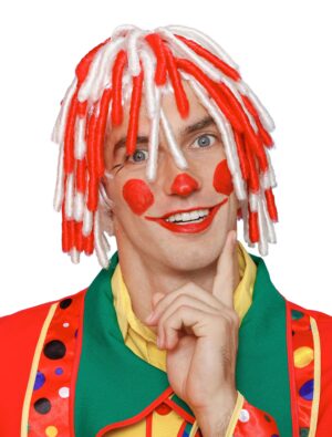 Kostümzubehör Kostümzubehör Perücke Rasta rot/weiß
