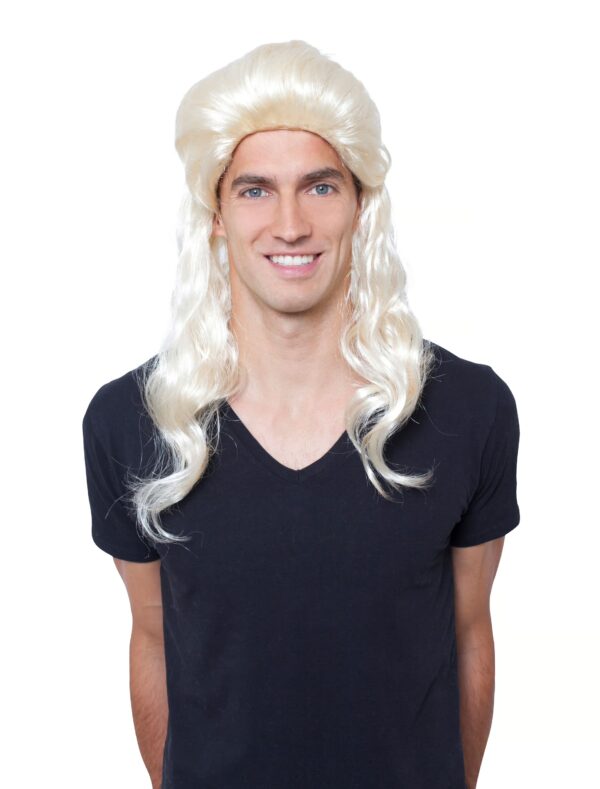 Kostümzubehör Kostümzubehör Perücke Vokuhila lang blond one size