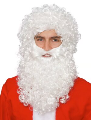 Kostümzubehör Kostümzubehör Perücke Weihnachtsmann mit Bart weiß