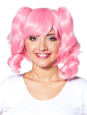 Kostümzubehör Kostümzubehör Perücke Zöpfe seitlich mit Pony pink one size
