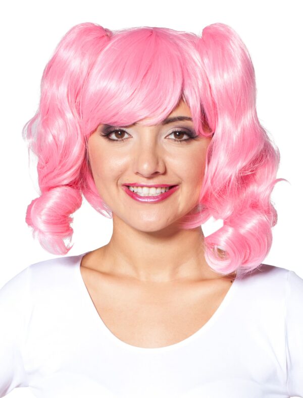 Kostümzubehör Kostümzubehör Perücke Zöpfe seitlich mit Pony pink one size