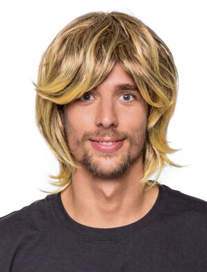 Kostümzubehör Kostümzubehör Perücke kinnlang wellig Strähnen blond one size