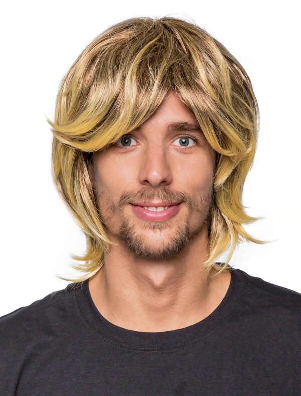 Kostümzubehör Kostümzubehör Perücke kinnlang wellig Strähnen blond one size