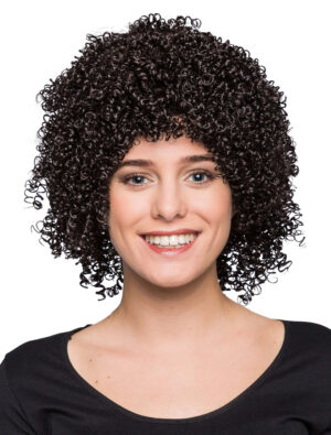 Kostümzubehör Kostümzubehör Perücke kleine Locken schwarz