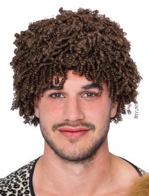 Kostümzubehör Kostümzubehör Perücke kurz kleine Locken braun one size