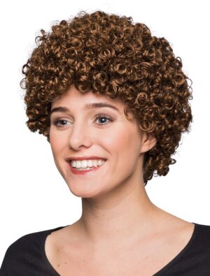 Kostümzubehör Kostümzubehör Perücke kurz kleine Locken braun one size
