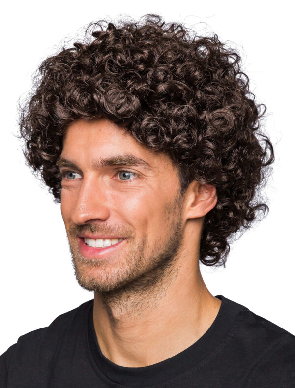 Kostümzubehör Kostümzubehör Perücke kurzer Lockenkopf braun one size