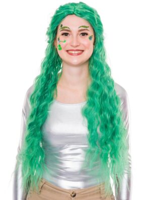 Kostümzubehör Kostümzubehör Perücke lange Locken grün one size