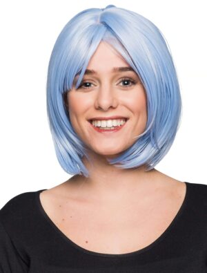 Kostümzubehör Kostümzubehör Perücke long Bob blau