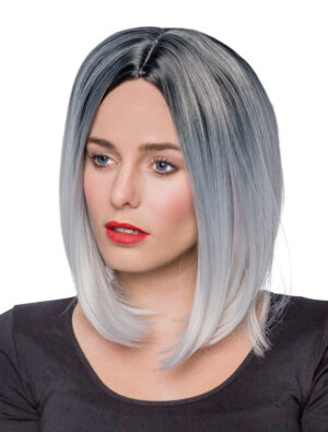 Kostümzubehör Kostümzubehör Perücke long Bob grau