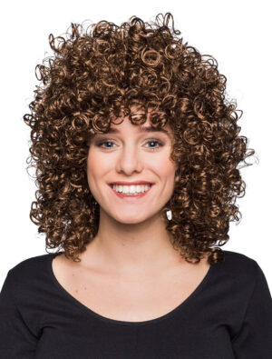 Kostümzubehör Kostümzubehör Perücke mittelang wilde Locken braun one size