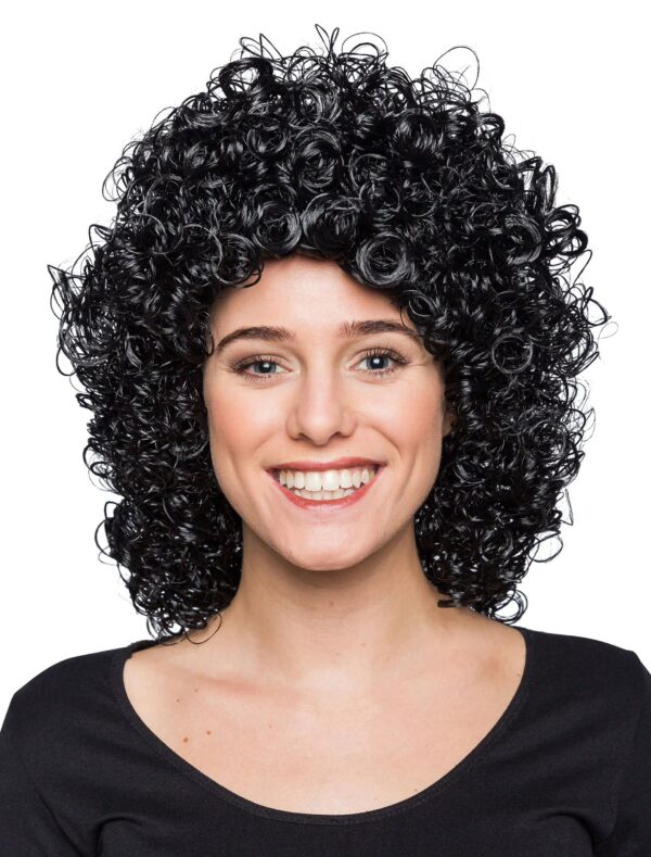 Kostümzubehör Kostümzubehör Perücke mittelang wilde Locken schwarz one size