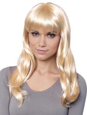 Kostümzubehör Kostümzubehör Perücke mittellang wellig mit Pony blond one size