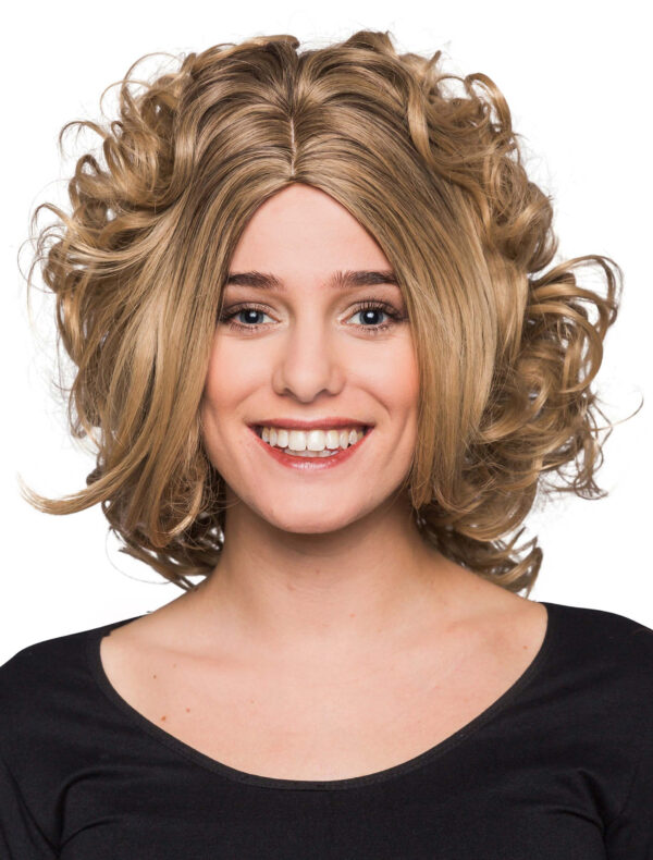 Kostümzubehör Kostümzubehör Perücke schulterlang lockig Pony blond