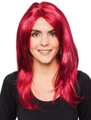 Kostümzubehör Kostümzubehör Perücke wellig mit Pony fuchsia one size