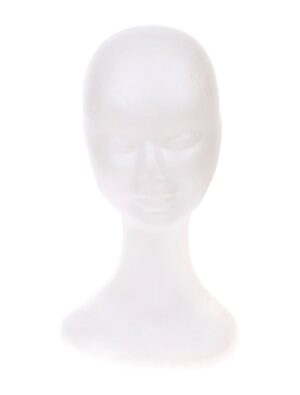 Kostümzubehör Kostümzubehör Perückenkopf Styropor Damen Farbe: weiß
