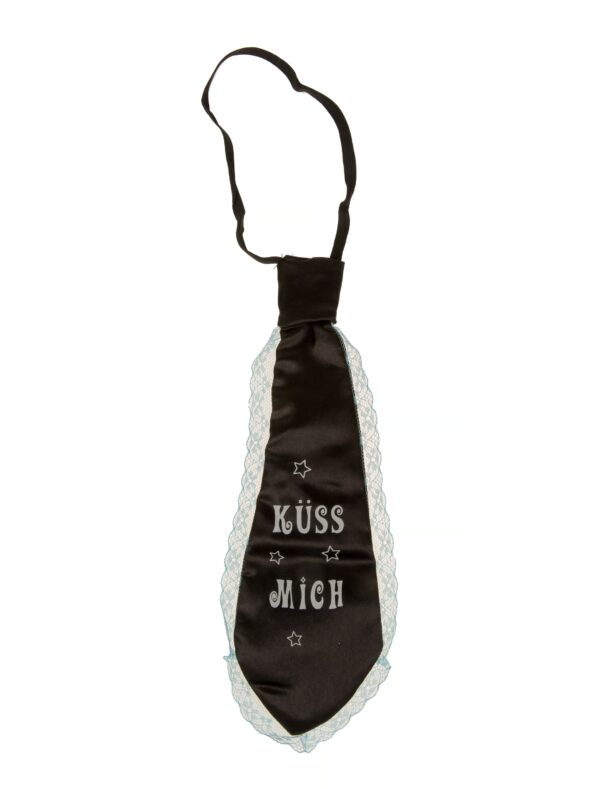 Kostümzubehör Krawatte Kiss me schwarz/blau