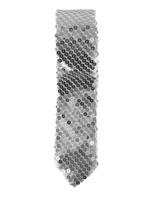 Kostümzubehör Krawatte Pailletten silber