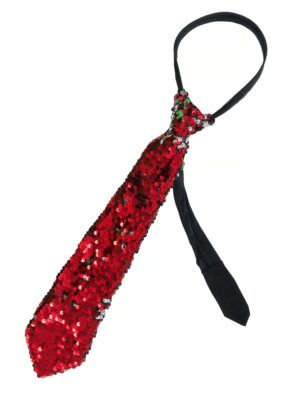 Kostümzubehör Krawatte Wendepailletten rot/silber