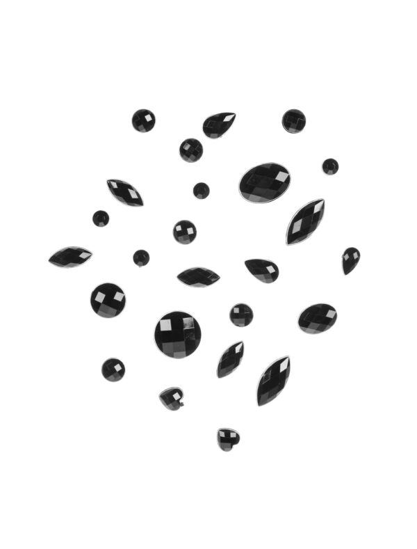 Kostümzubehör Kristalle 50 Stk. schwarz