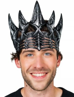 Kostümzubehör Krone Vogelschnäbel schwarz/silber
