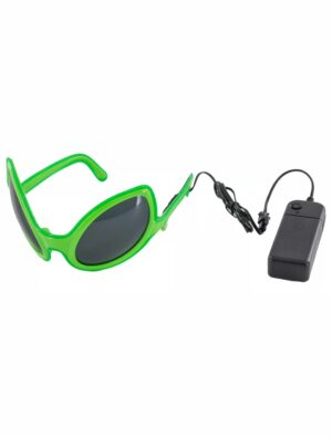 Kostümzubehör LED Brille Alien grün
