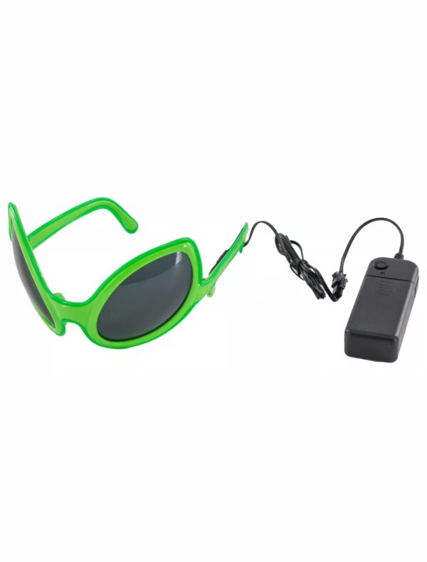 Kostümzubehör LED Brille Alien grün