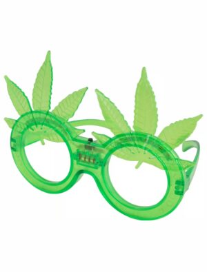 Kostümzubehör LED Brille Cannabis neongrün