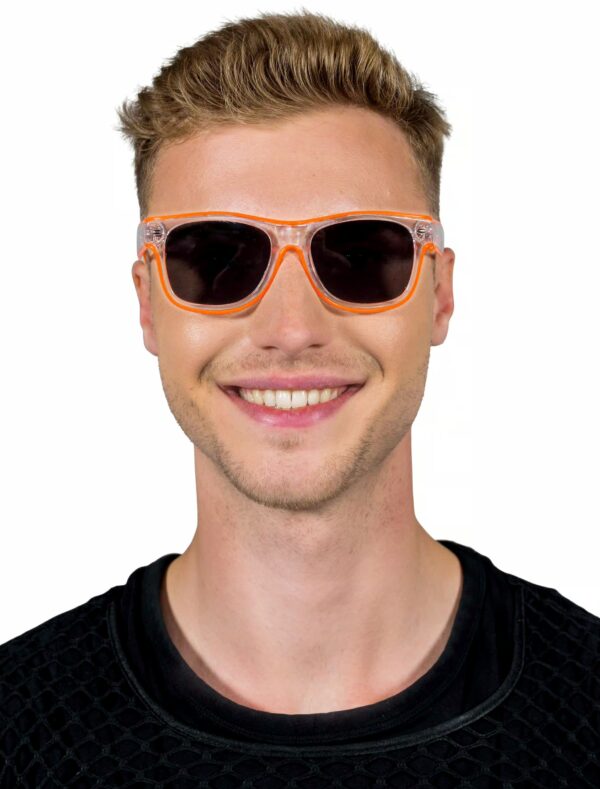 Kostümzubehör LED Brille neonorange