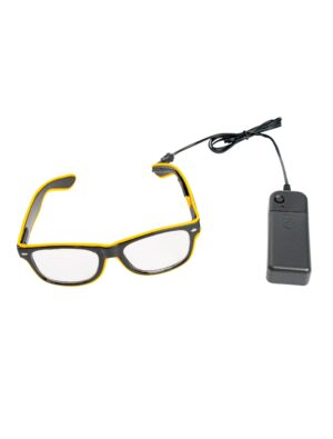 Kostümzubehör LED Brille schwarz/gelb