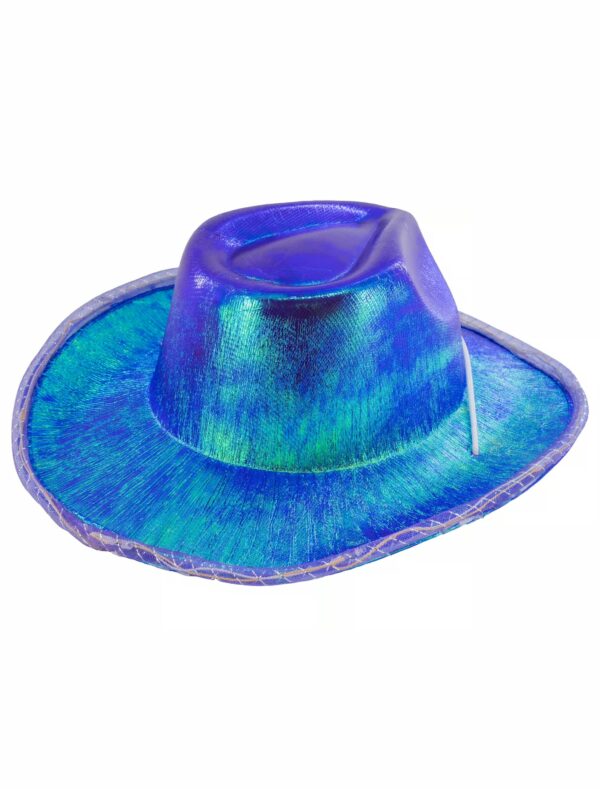 Kostümzubehör LED Cowboyhut blau